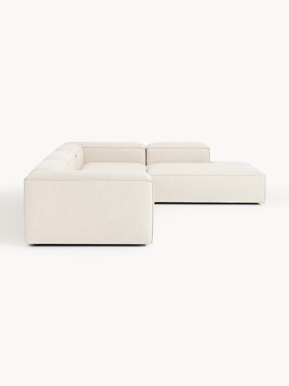 Modulares XL-Ecksofa Lennon (4-Sitzer) aus Leinen-Mix