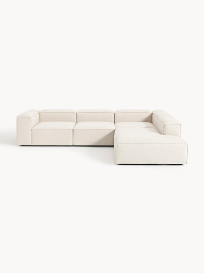 Modulares XL-Ecksofa Lennon (4-Sitzer) aus Leinen-Mix