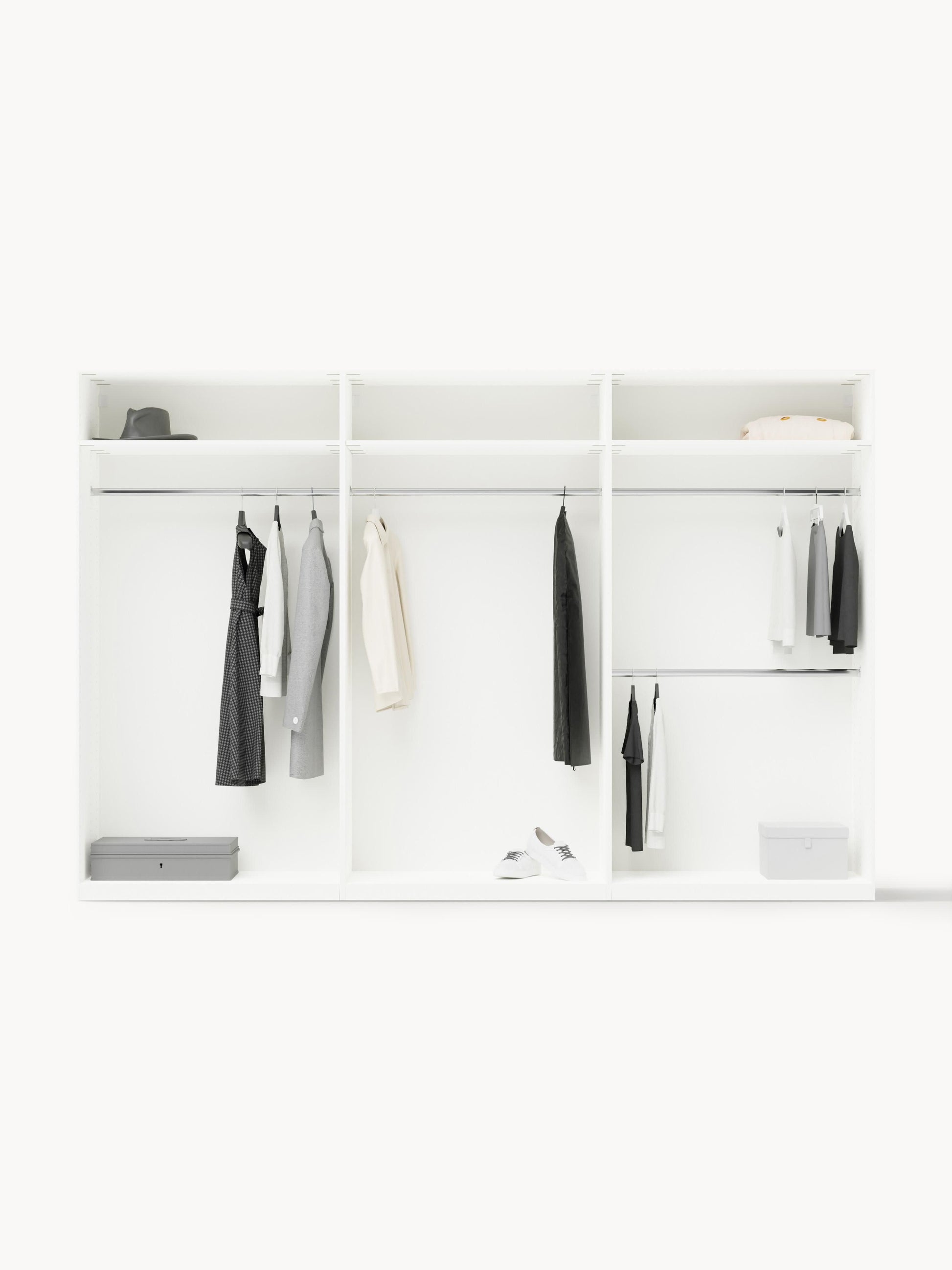 Modularer Drehtürenschrank Denise, 300 cm Breite, in verschiedenen Größen