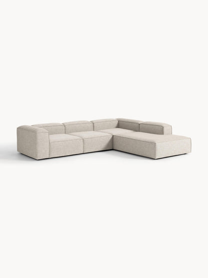 Modulares XL-Ecksofa Lennon (4-Sitzer) aus Leinen-Mix
