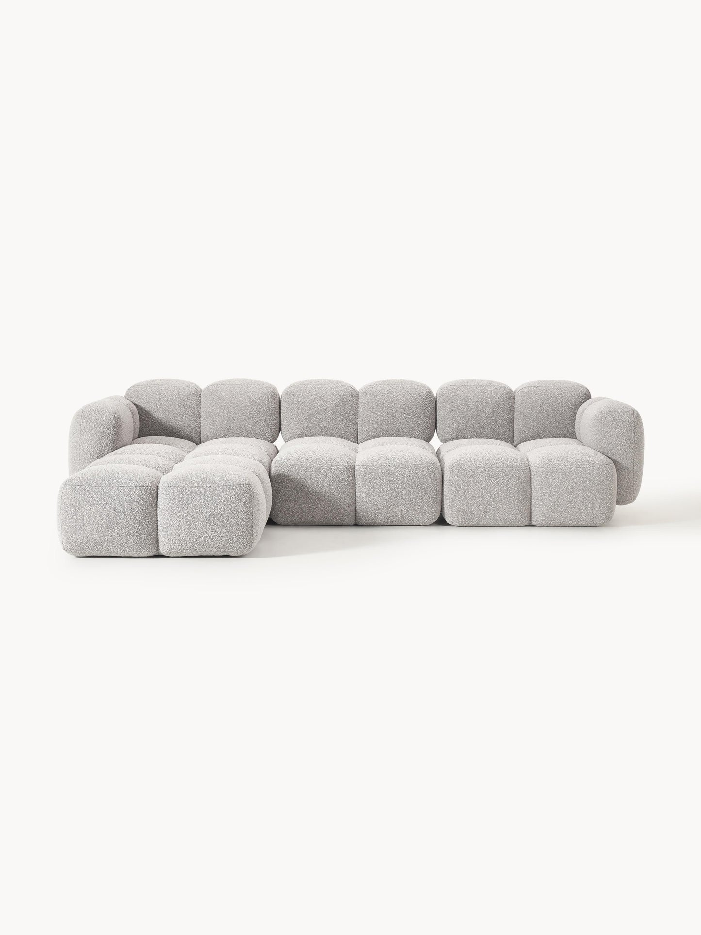 Galeriebild 1 - Modulares Sofa Tayla (4-Sitzer) aus Bouclé mit Hocker (links/rechts)