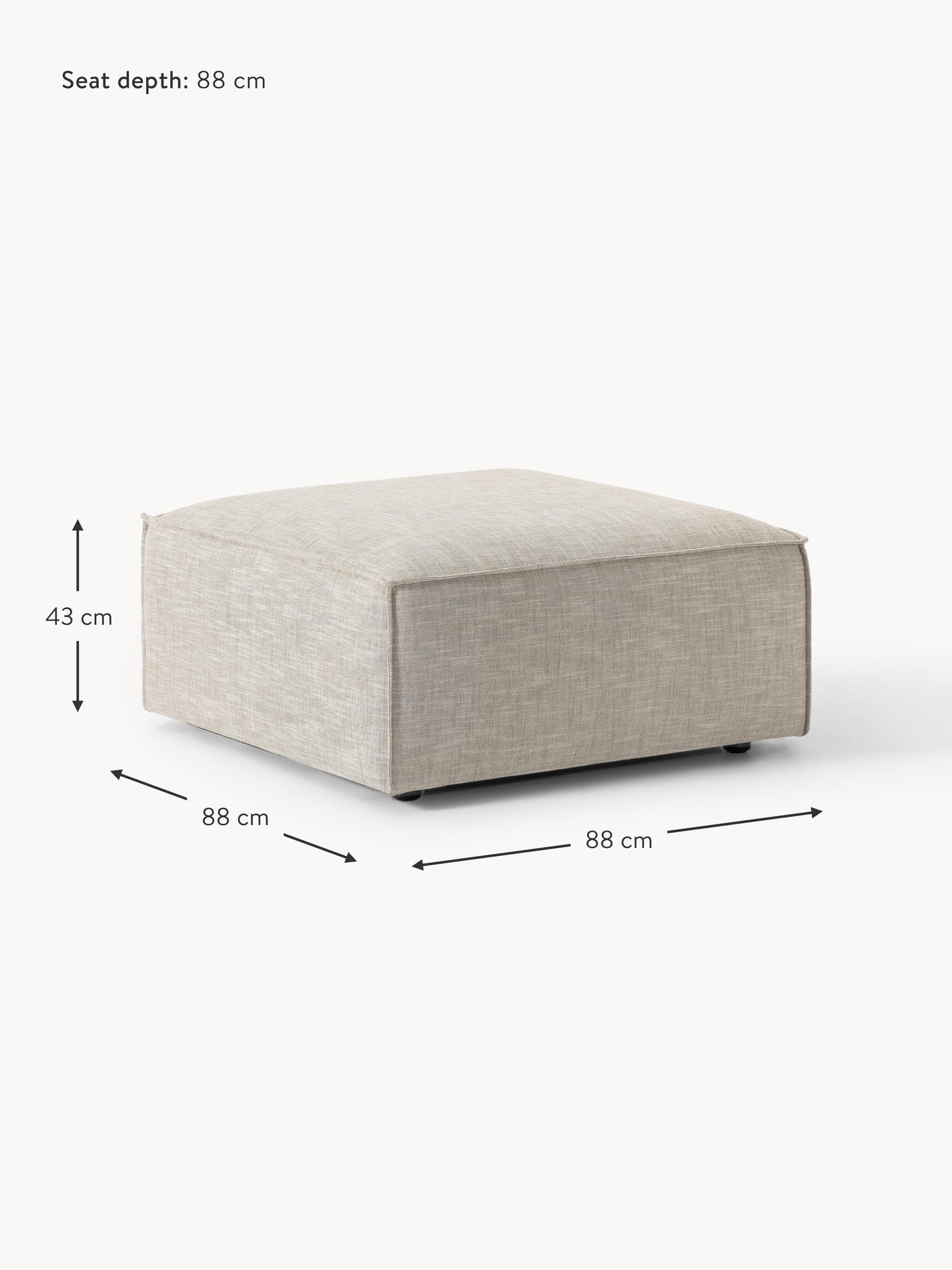 Sofa-Hocker Lennon aus Leinen-Mix