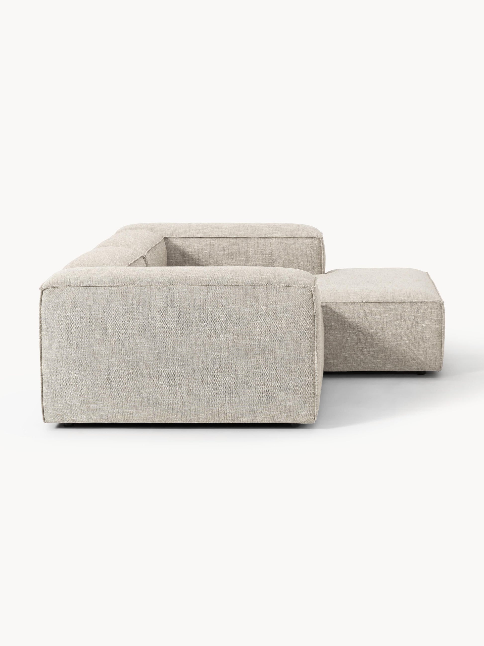 Modulares Ecksofa Lennon (2-Sitzer) aus Leinen-Mix