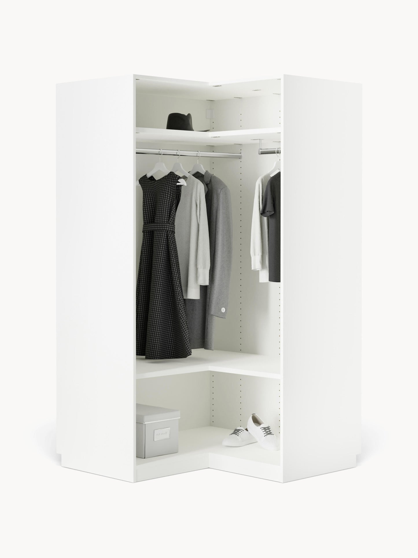 Modularer Eck-Kleiderschrank Simone, 115 cm Breite