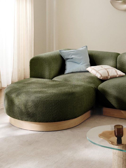 Sofa-Hocker Natalie aus Teddy-Bouclé
