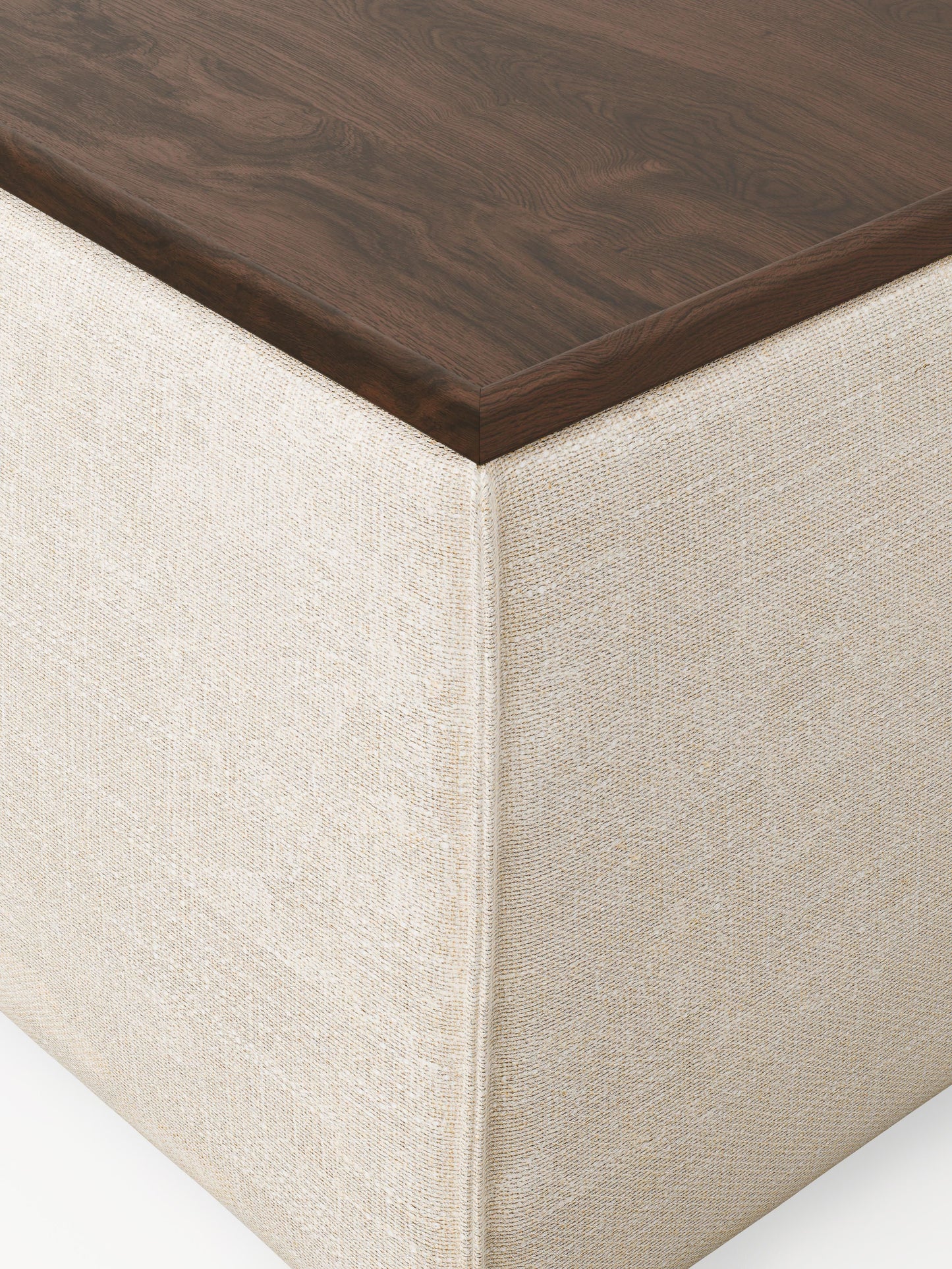 Sofa-Hocker Lennon aus Leinen-Mix mit Stauraum