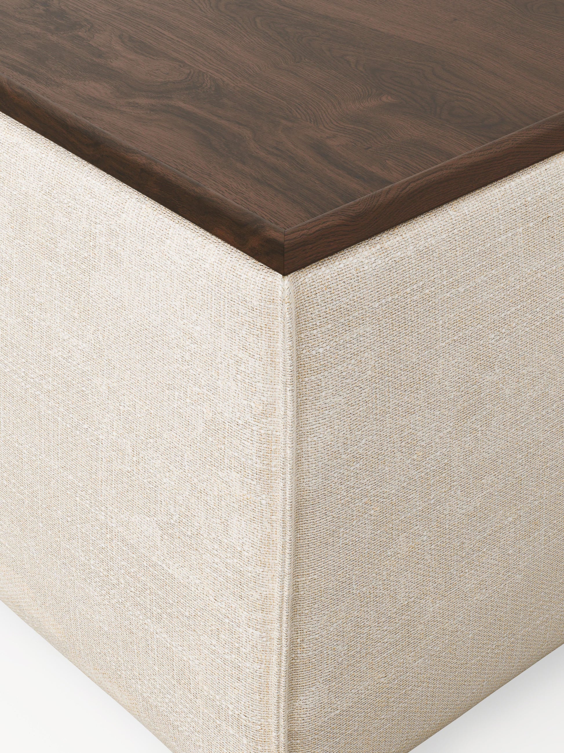 Sofa-Hocker Lennon aus Leinen-Mix mit Stauraum