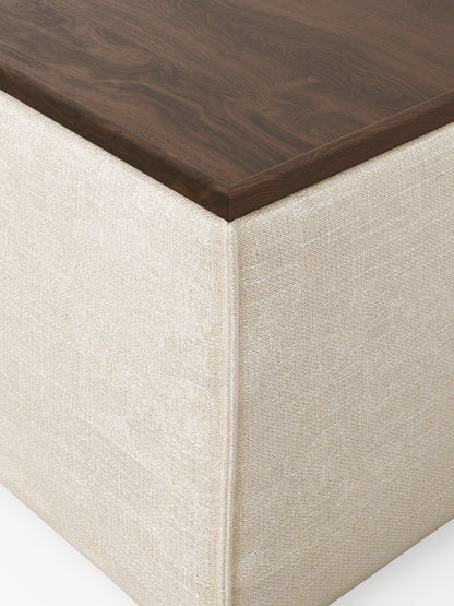 Sofa-Hocker Lennon aus Leinen-Mix mit Stauraum
