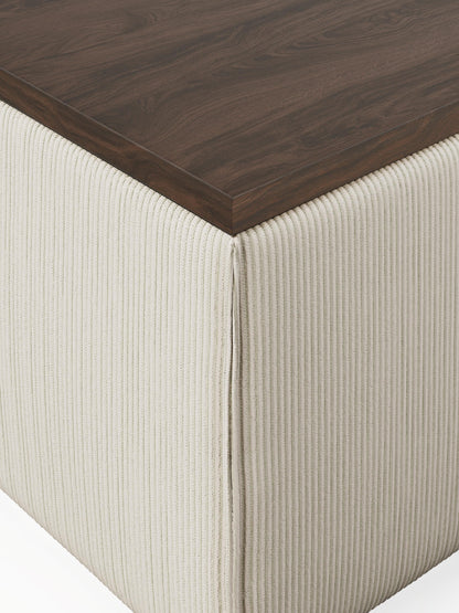 Sofa-Hocker Lennon aus Cord mit Stauraum