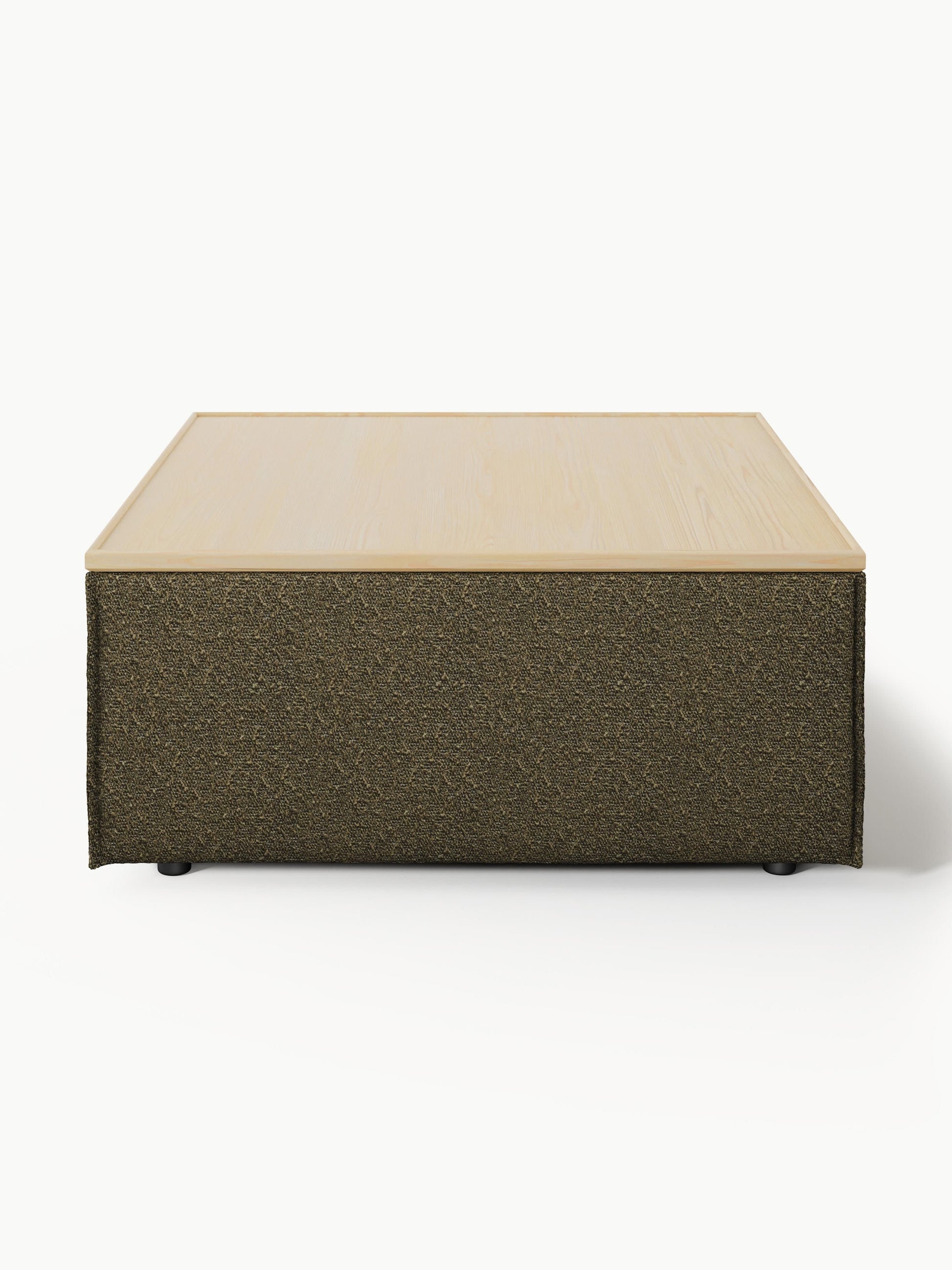 Sofa-Hocker Lennon aus Bouclé mit Stauraum