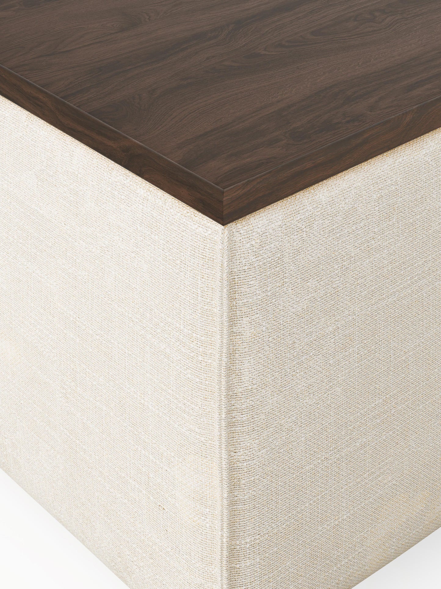 Sofa-Hocker Lennon aus Leinen-Mix mit Stauraum