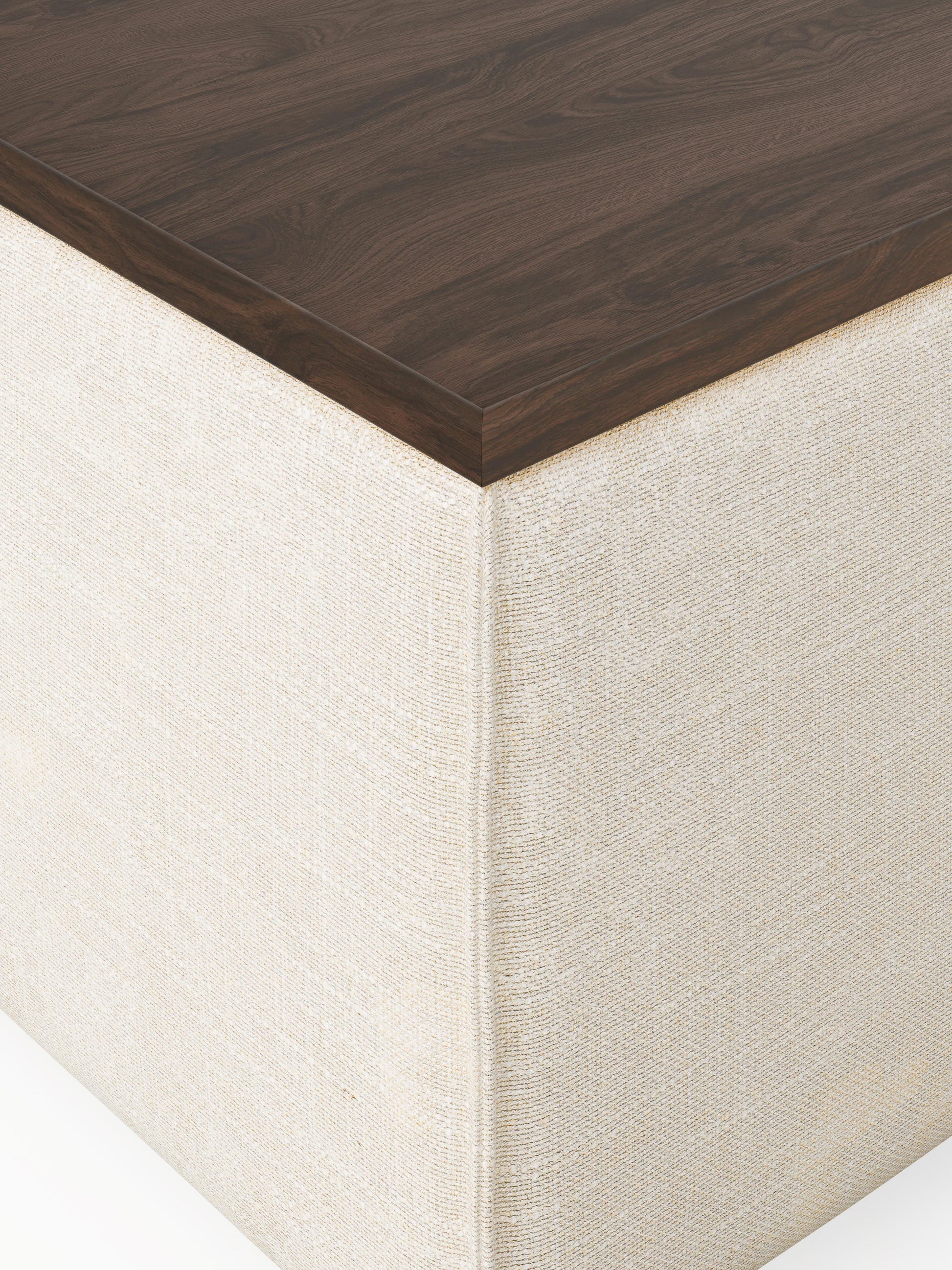 Sofa-Hocker Lennon aus Leinen-Mix mit Stauraum