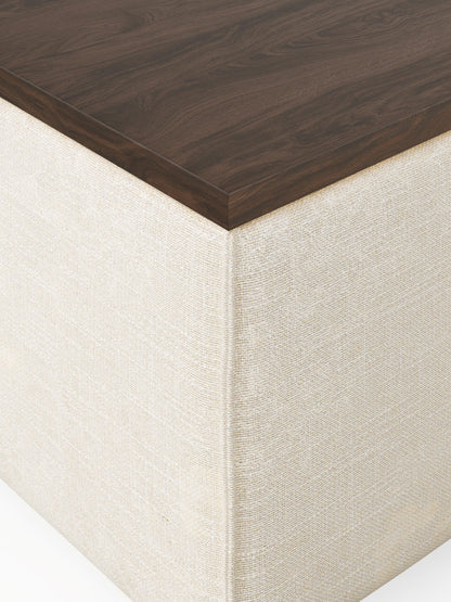 Sofa-Hocker Lennon aus Leinen-Mix mit Stauraum