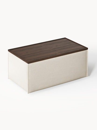 Sofa-Hocker Lennon aus Leinen-Mix mit Stauraum