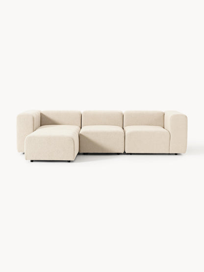 Galeriebild 1 - Modulares Bouclé-Sofa Lena (4-Sitzer) mit Hocker (links/rechts)