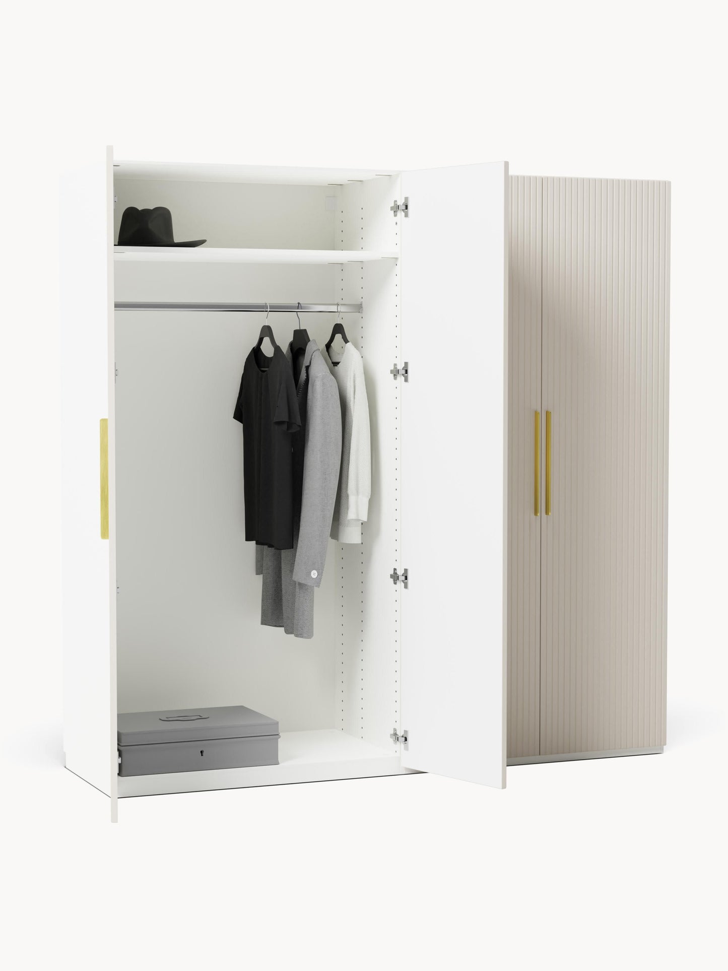Modularer Drehtürenschrank Simone, 200 cm Breite, in verschiedenen Größen