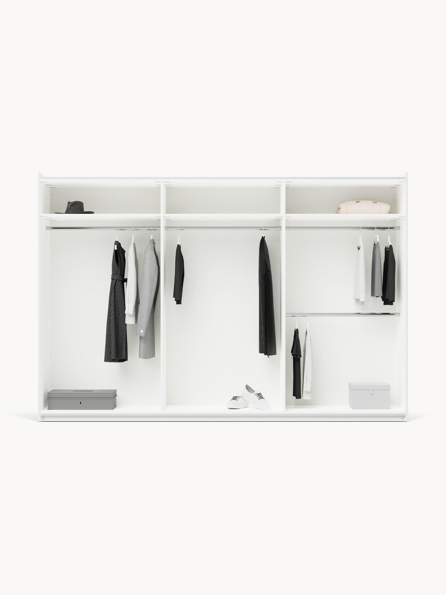 Modularer Schwebetürenschrank Leon, 300 cm Breite, in verschiedenen Größen