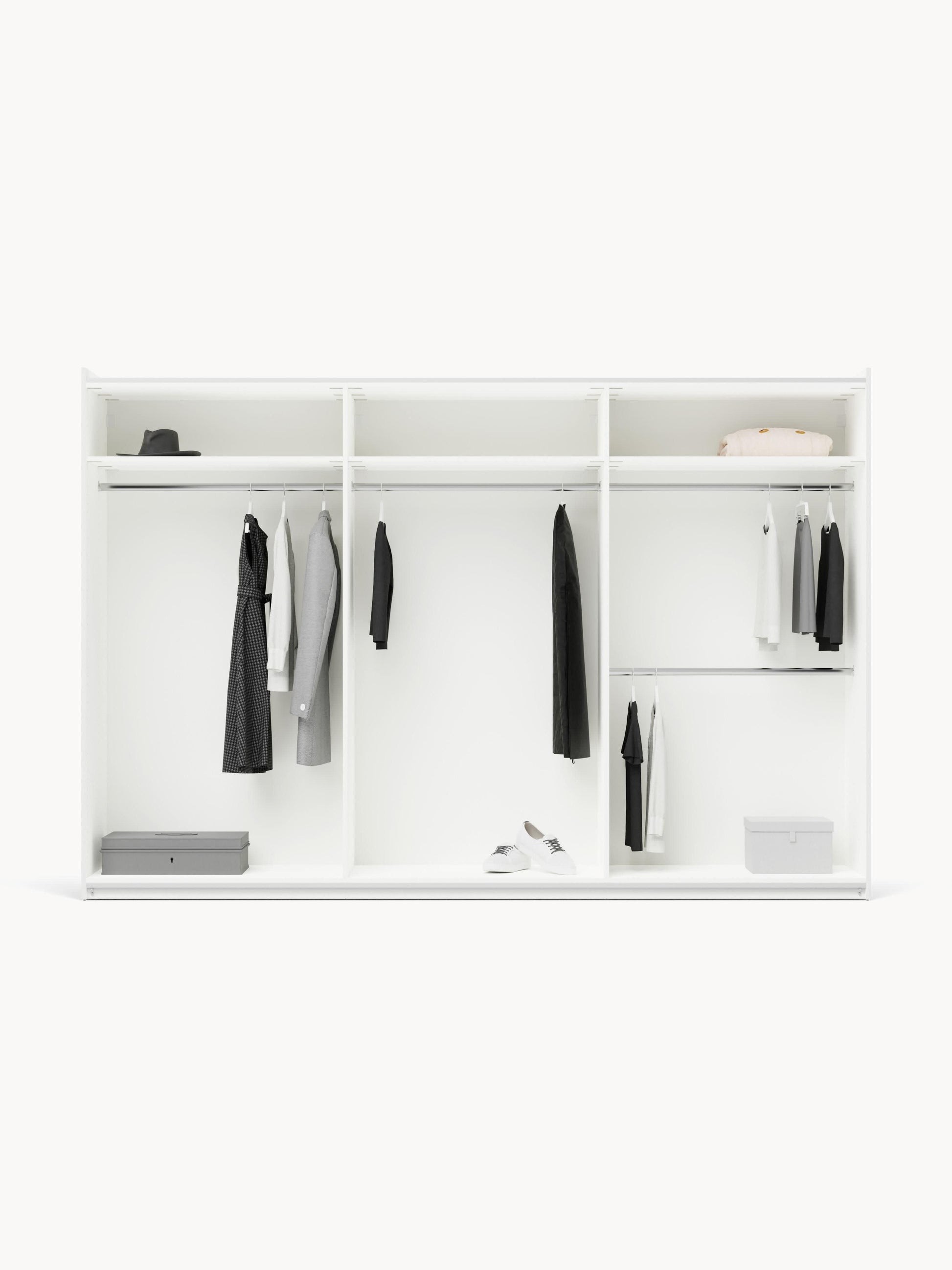Modularer Schwebetürenschrank Leon, 300 cm Breite, in verschiedenen Größen