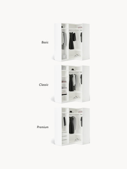 Modularer Eck-Kleiderschrank Leon, 115 cm Breite, in verschiedenen Größen