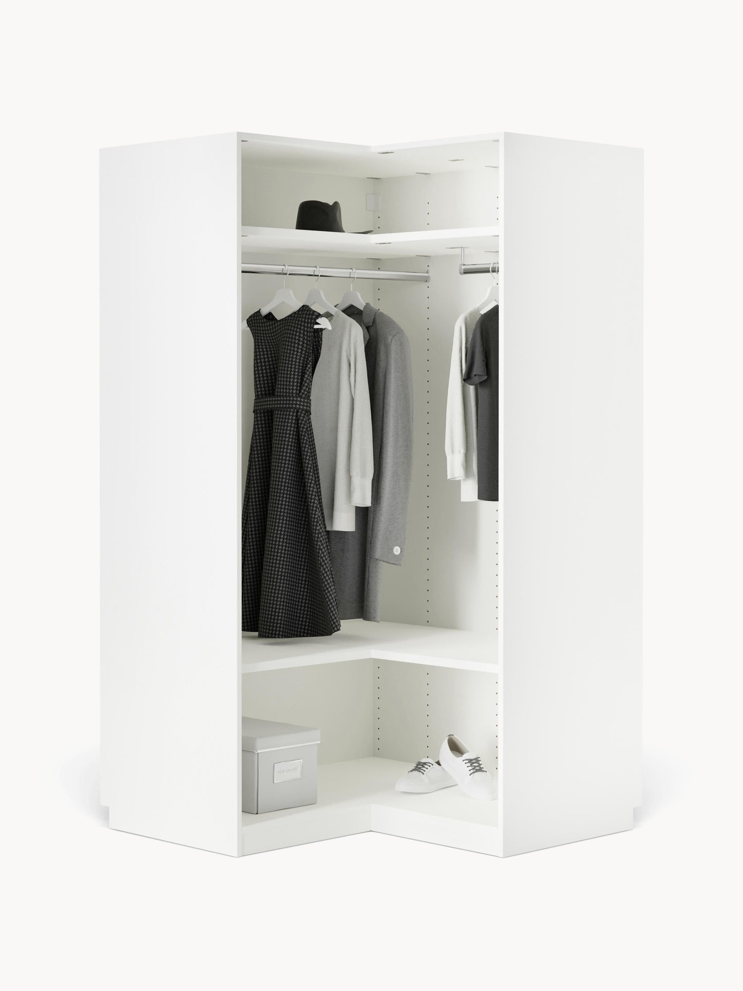 Modularer Eck-Kleiderschrank Leon, 115 cm Breite, in verschiedenen Größen