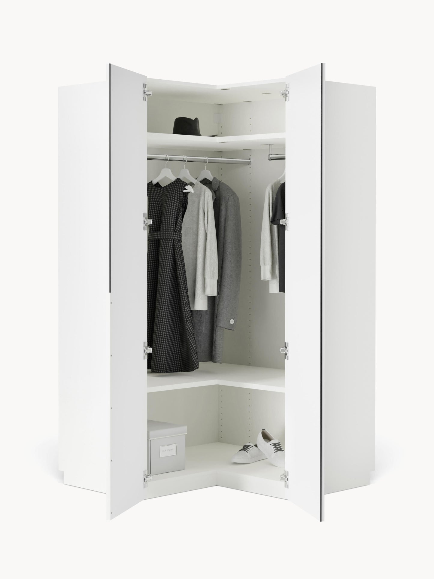 Modularer Eck-Kleiderschrank Leon, 115 cm Breite, in verschiedenen Größen