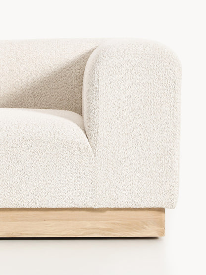 Modulare Ottomane Natalie aus Teddy-Bouclé mit Hocker (links/rechts)