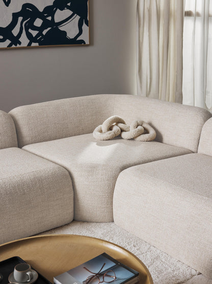 Rundes Bouclé-Eckmodul Wolke