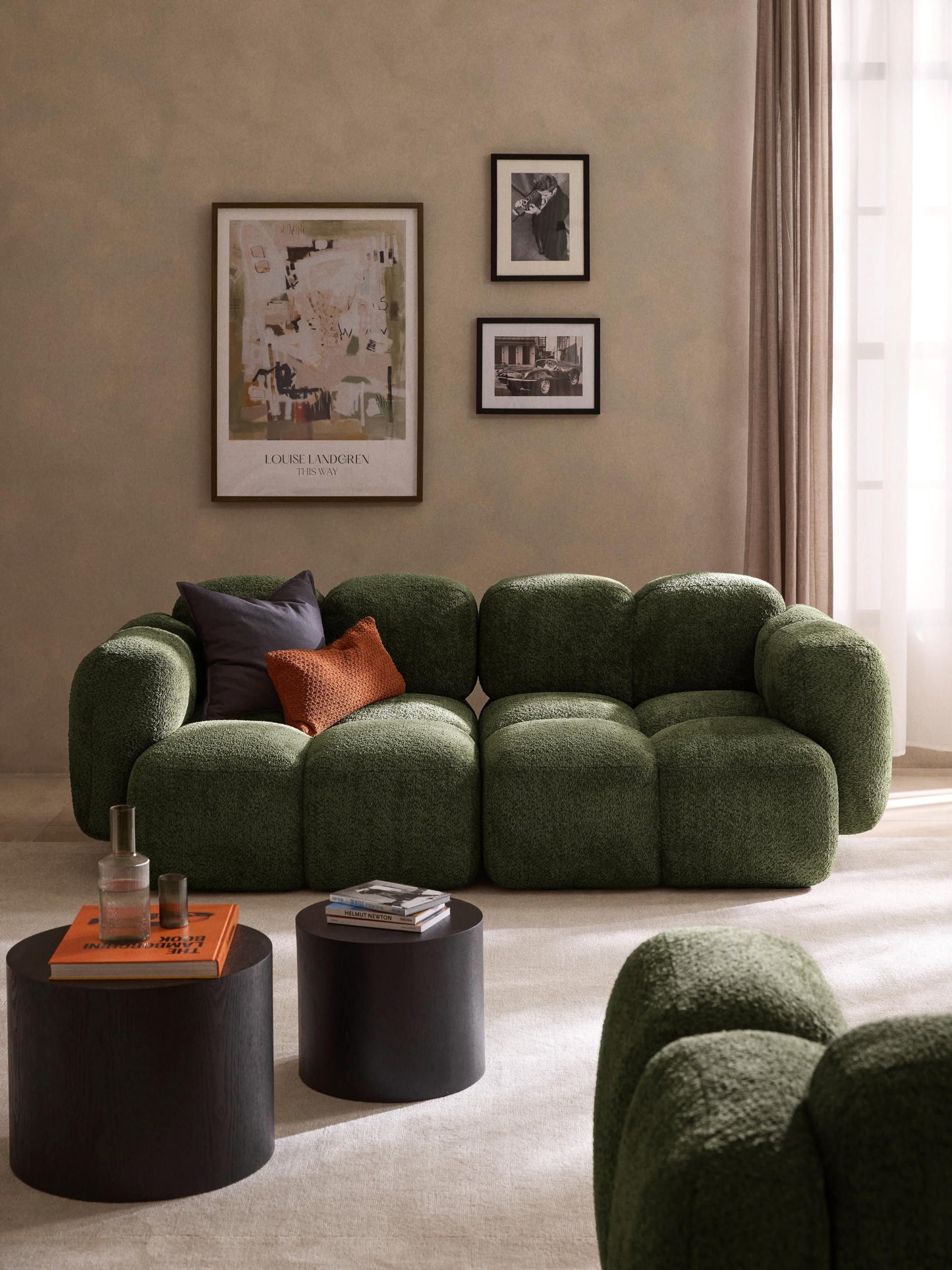 Modulares Sofa Tayla (3-Sitzer) aus Teddy-Bouclé