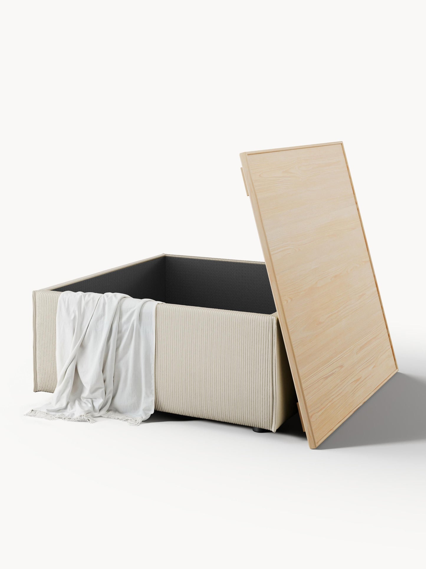 Sofa-Hocker Lennon aus Cord mit Stauraum