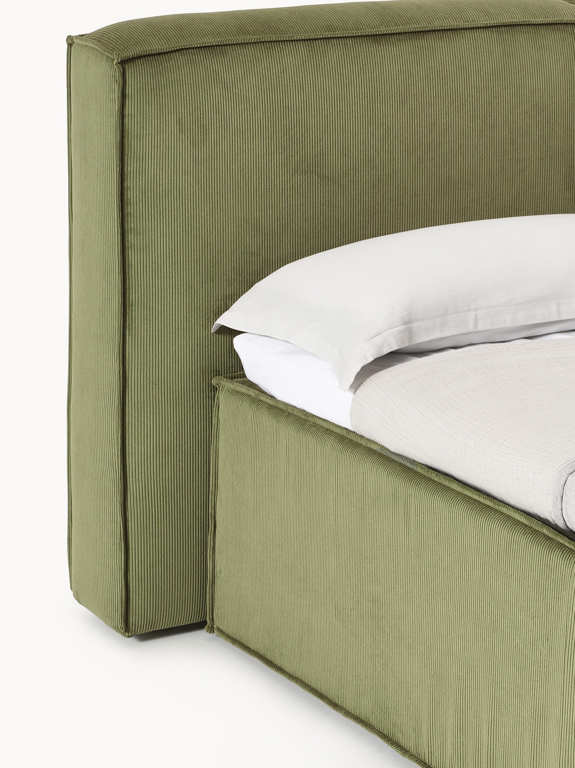 Cord-Boxspringbett Lennon
