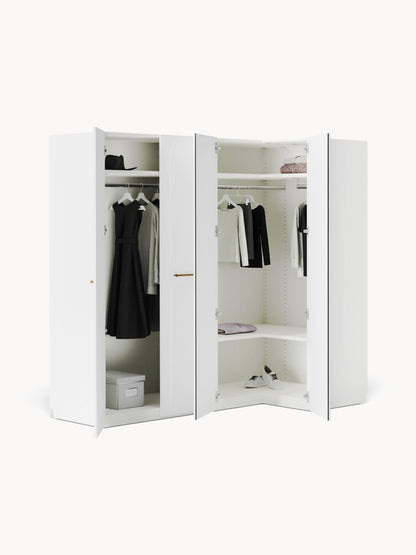 Modularer Eck-Kleiderschrank Charlotte, 215 cm Breite, in verschiedenen Größen