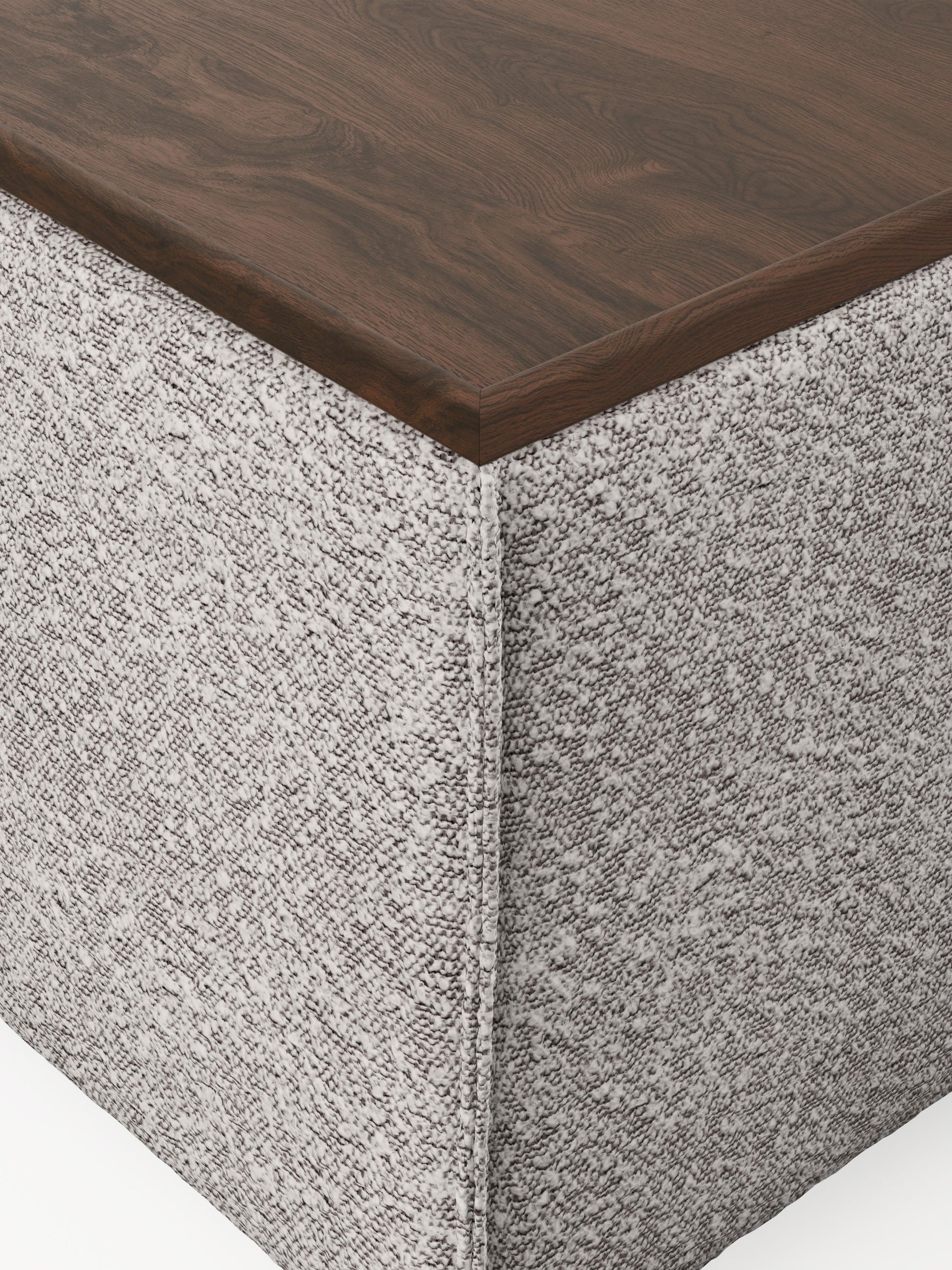 Sofa-Hocker Lennon aus Bouclé mit Stauraum