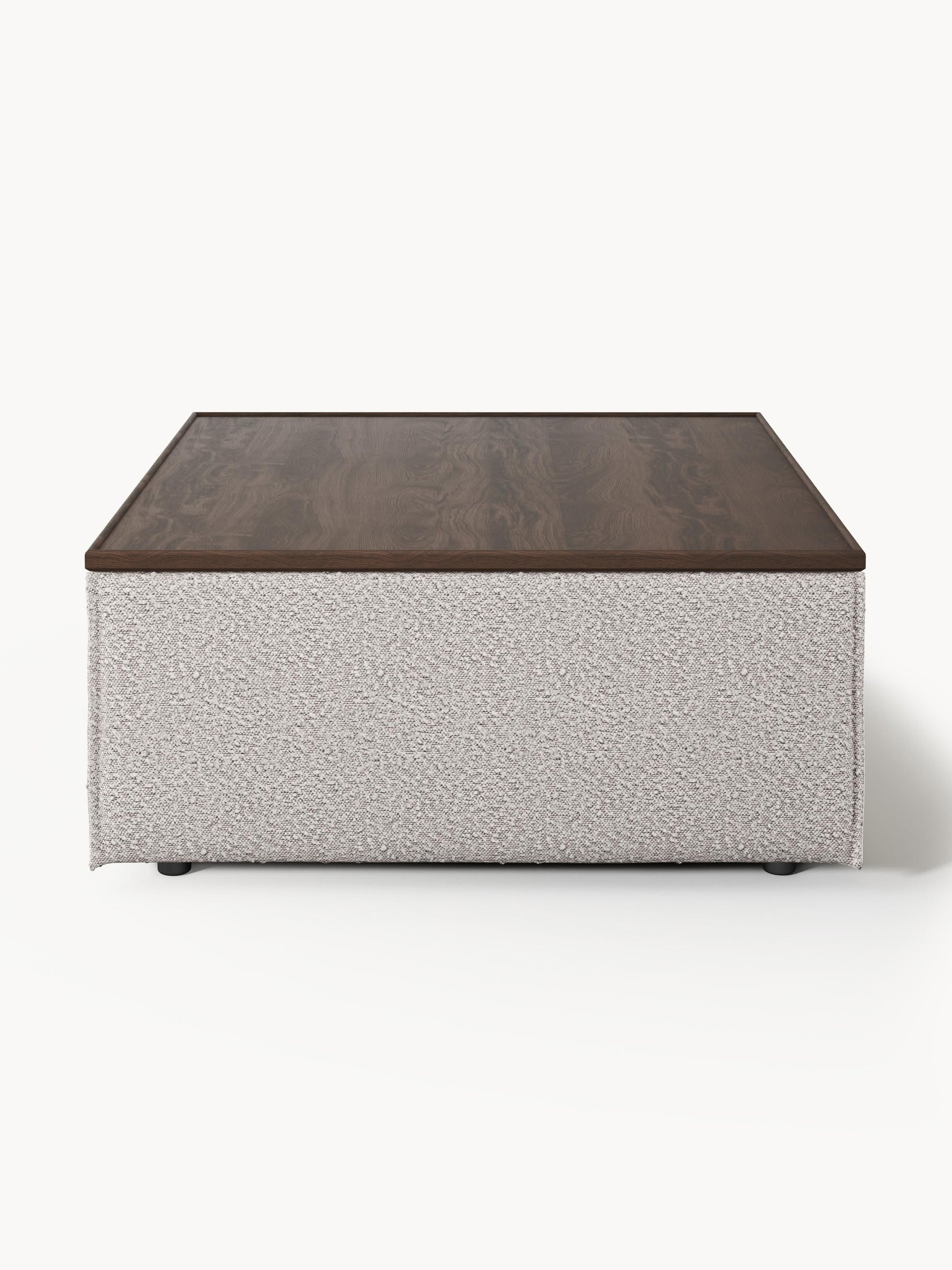 Sofa-Hocker Lennon aus Bouclé mit Stauraum