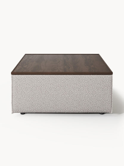 Sofa-Hocker Lennon aus Bouclé mit Stauraum