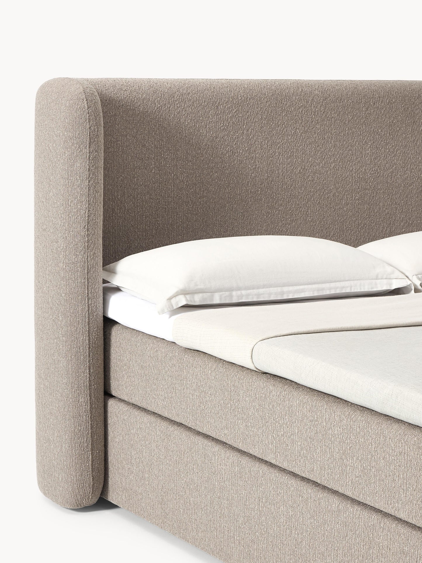 Bouclé-Boxspringbett Perla