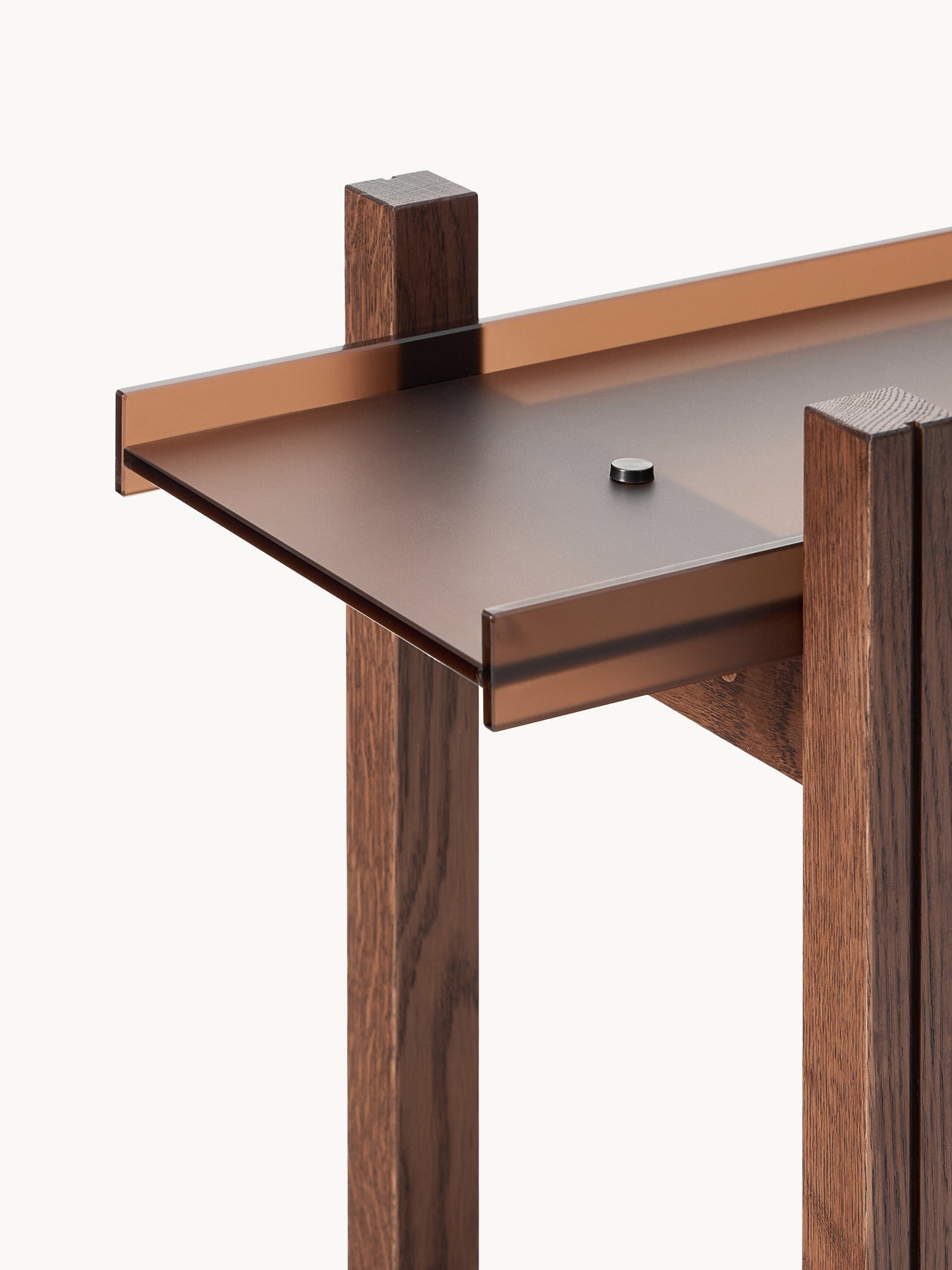 Holz-Regal Alex, Eichenholz & Glas