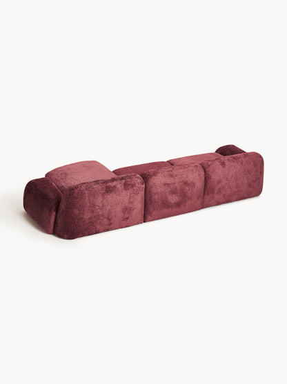 Modulares Teddy-Bouclé-Ecksofa Wolke (4-Sitzer)