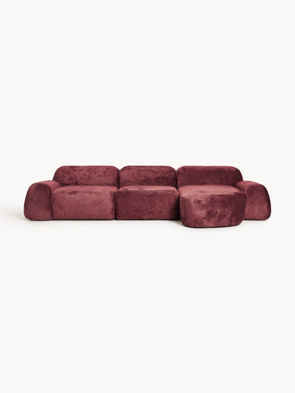 Galeriebild 1 - Modulares Teddy-Bouclé-Ecksofa Wolke (4-Sitzer)