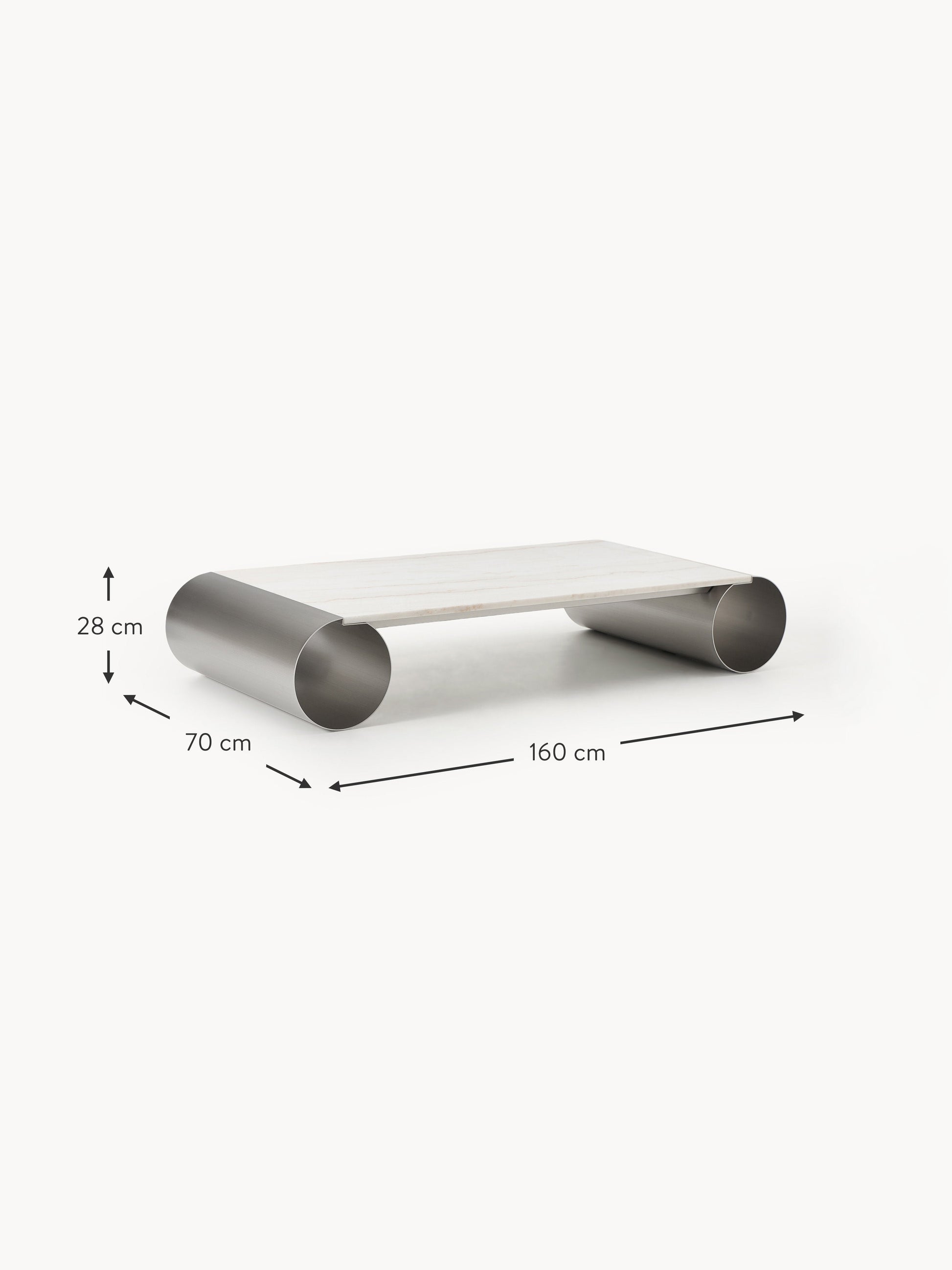 XL-Couchtisch Blaze mit Marmorplatte, B 160 cm