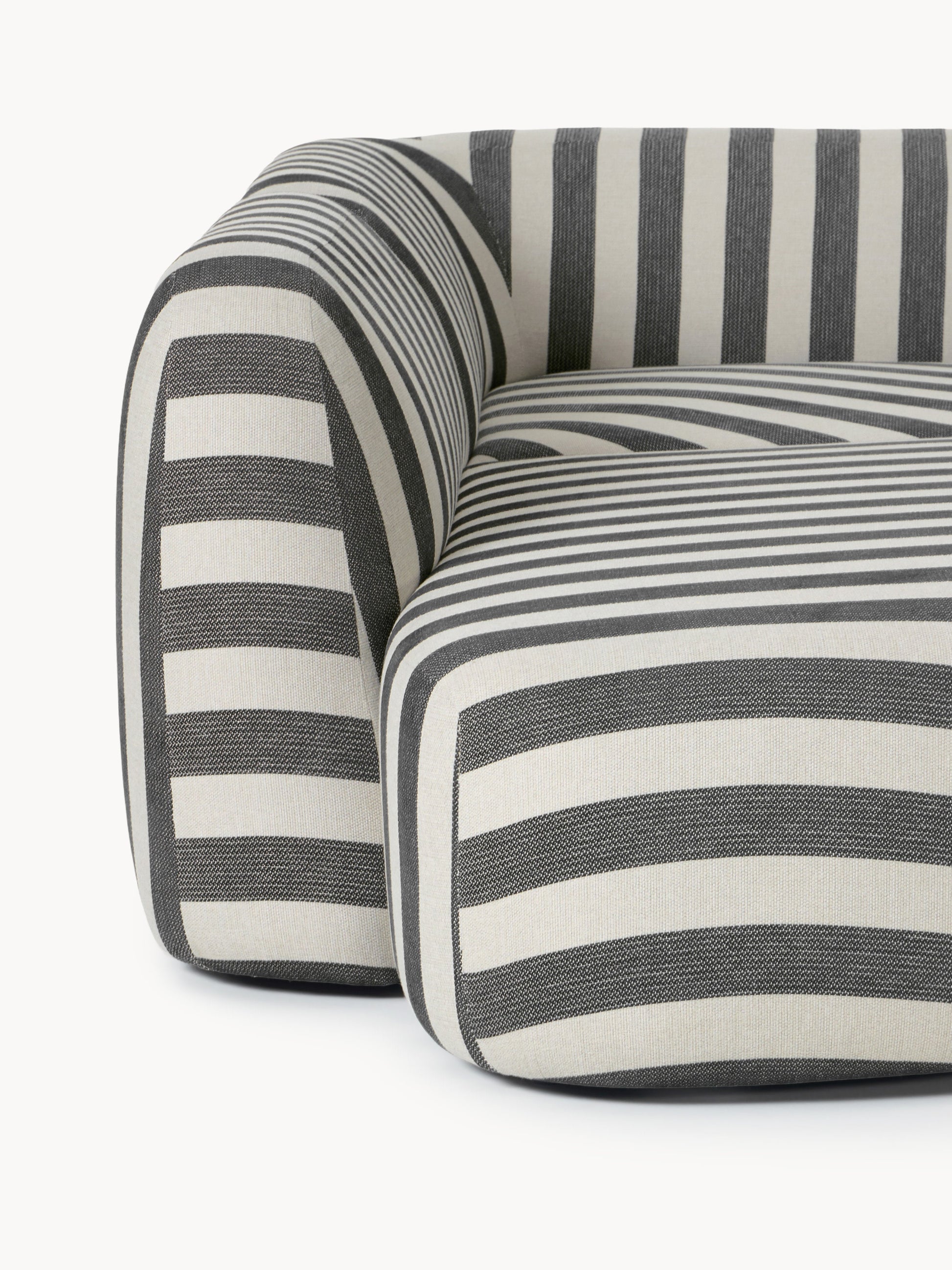 Modulares Gestreiftes XL-Ecksofa Wolke mit Chaiselongue
