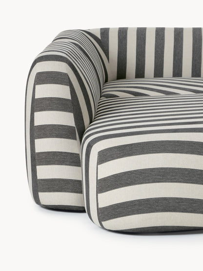 Modulares Gestreiftes XL-Ecksofa Wolke mit Chaiselongue