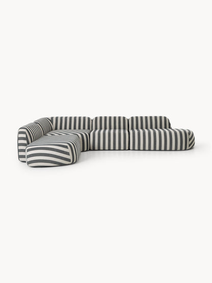 Galeriebild 1 - Modulares Gestreiftes XL-Ecksofa Wolke mit Chaiselongue