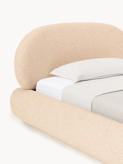 Bouclé-Polster-Einzelbett Alba