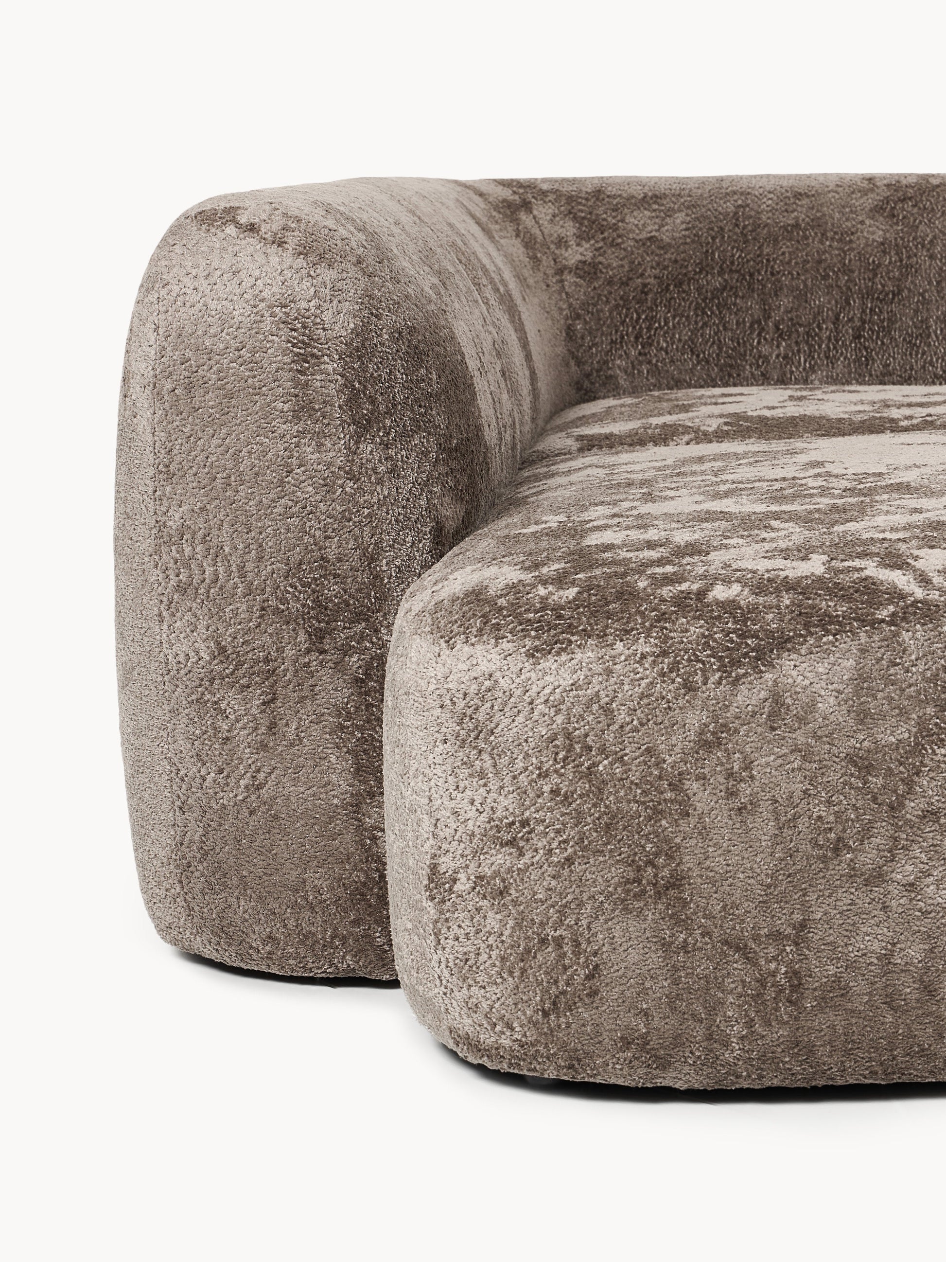 XL Modulares Teddy-Bouclé-Ecksofa Wolke mit Chaiselongue