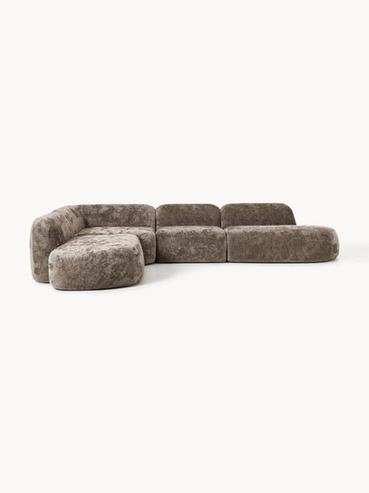 Galeriebild 1 - XL Modulares Teddy-Bouclé-Ecksofa Wolke mit Chaiselongue