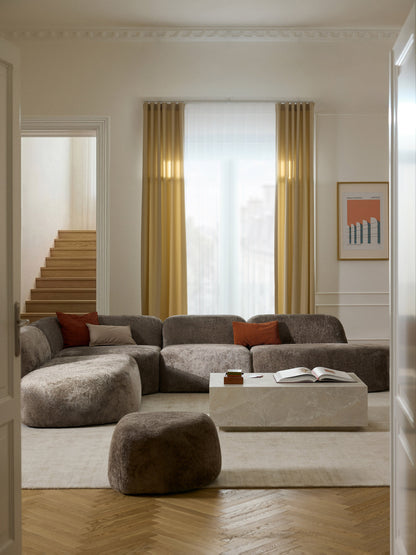 XL Modulares Teddy-Bouclé-Ecksofa Wolke mit Chaiselongue