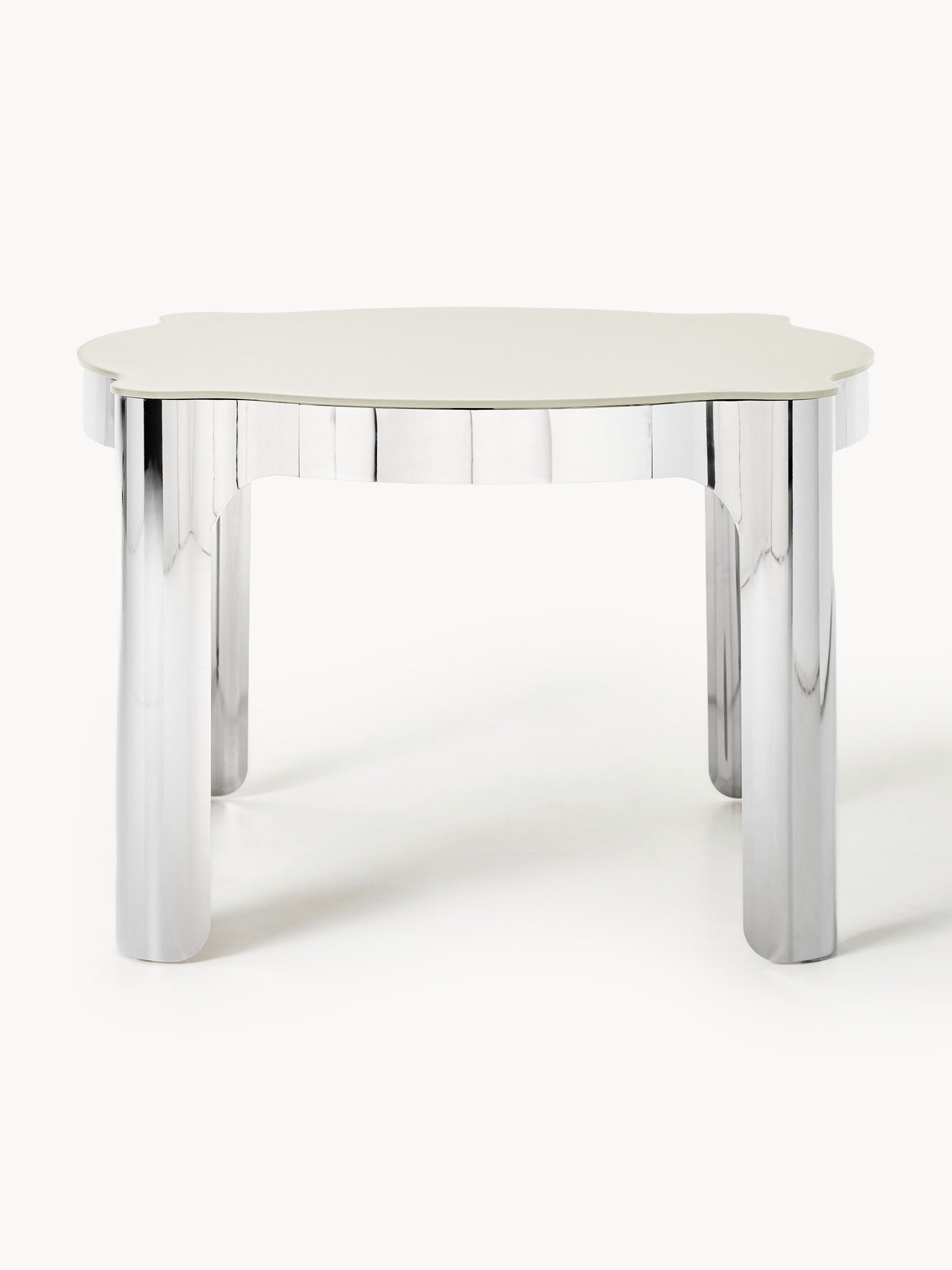 Runder Esstisch Georgia mit Glasplatte, Ø 110 cm