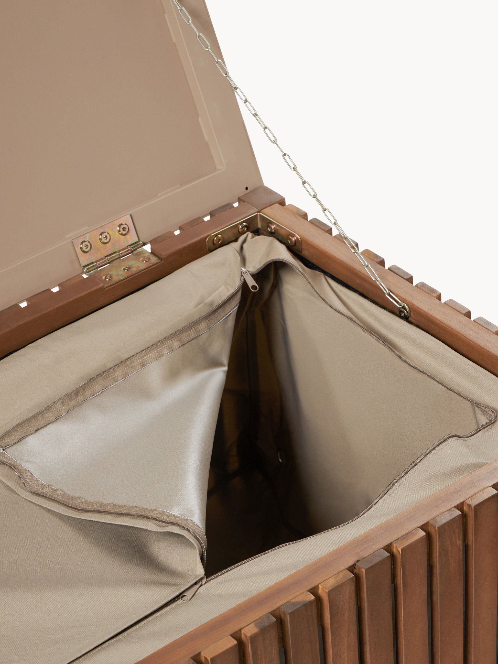 Garten-Aufbewahrungsbox Arkin aus Akazienholz mit Einsatz, B 129 cm