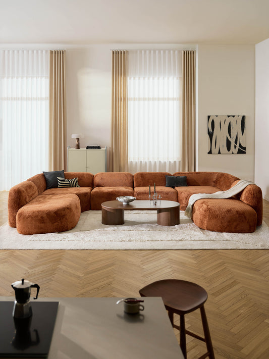 XL Modulares Teddy-Bouclé-Sofa Wolke