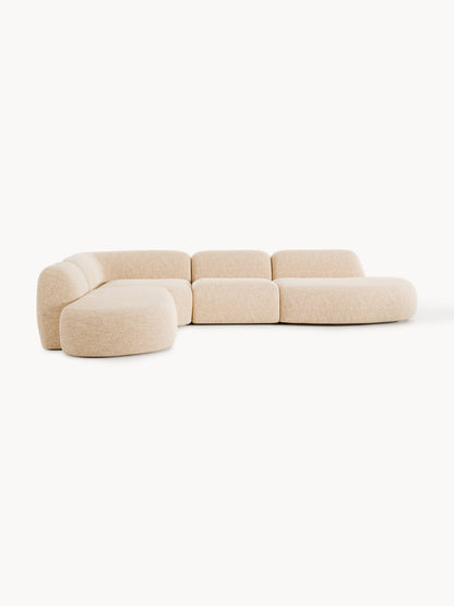 Galeriebild 1 - Modulares Bouclé-XL-Ecksofa Wolke mit Chaiselongue